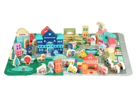ECOTOYS Dřevěné kostky Zvířátka
