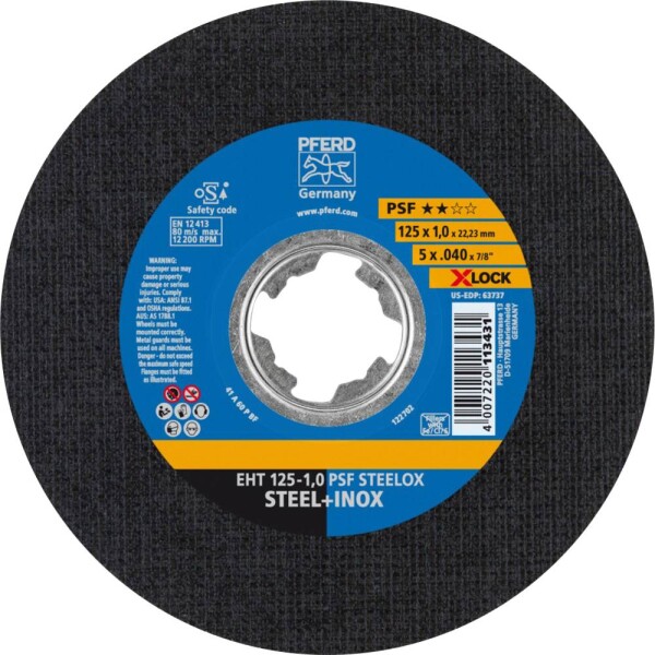 PFERD PSF STEELOX 61721101 řezný kotouč rovný 125 mm 25 ks nerezová ocel, ocel