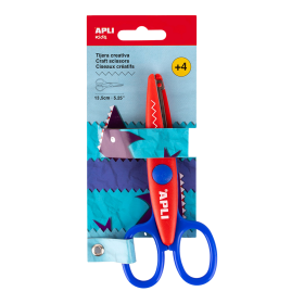 APLI kreativní nůžky - zoubky, 13,5 cm, kulatá špička, symetrické