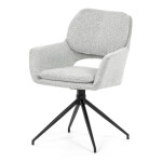 Židle jídelní, krémová látka, noha černý kov, otočný mechanismus 360°