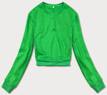 Tenká krátká zelená dámská tepláková mikina model 18378938 J.STYLE Barva: odcienie zieleni, Velikost: