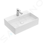 VILLEROY & BOCH - Memento 2.0 Umyvadlo na desku 500x420 mm, bez přepadu, otvor pro baterii, CeramicPlus, alpská bílá 4A0751R1