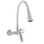 RAV Slezák - SÁZAVA - Umyvadlová/dřezová baterie s flexibilním ramínkem, Chrom/Šedá, 100 mm SA002.0/13S