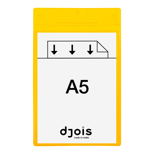 Djois závěsná identifikační kapsa s otvory, A5, žlutá, 10 ks
