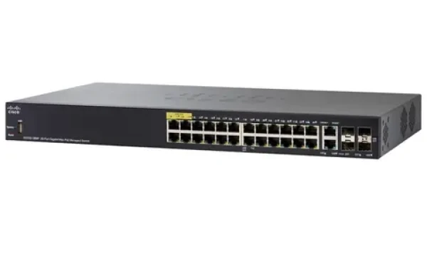 Cisco Small Business SG350-28MP / 24 x 10/100/1000 (PoE+) + 2 x gigabitů SFP + 2 x kombinace Gigabit SFP (SG350-28MP-K9-EU)
