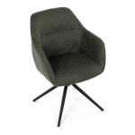 Židle jídelní a konferenční, zelená látka, černé kovové nohy, otočný mechanismus