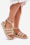 Dámské Sandály Na Platformě Se Zlatým Detailem Béžové Kartia 36