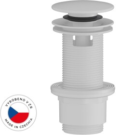 CERANO Umyvadlová výpusť - 5/4“ click-clack s přepadem - plast - 67/82mm - bílá matná