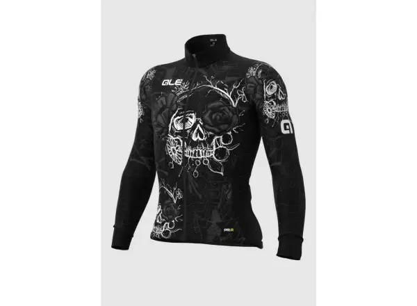 Alé PR-R Skull pánský cyklistický dres dlouhý rukáv černá vel. L