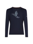 Pánské merino triko dlouhý rukáv ICEBREAKER Mens Merino 200 Oasis LS Crewe SkiingYeti, Midnight Navy velikost: S