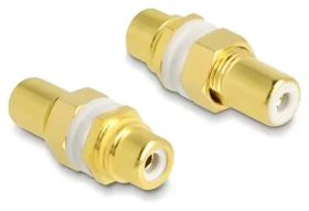 Delock bílá / Audio adaptér / Cinch (F/F) / pro vestavbu / pozlacené kontakty (64141)