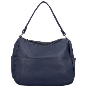 Stylová dámská koženková kabelka na rameno Irenea, tmavě modrá
