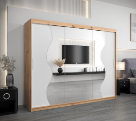 Šatní skříň Abi Mr Dveře: Dub artisan, Rozměr: 250 cm, Korpus: Bílá