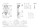 GEBERIT - Kombifix Set předstěnové instalace, klozetu Gaia a sedátka softclose, tlačítko Sigma20, matná černá/černá SANI15CA5118