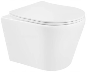 MEXEN/S - Rico Závěsná WC mísa Rimless včetně sedátka s slow-slim, Duroplast, bílá 30720300