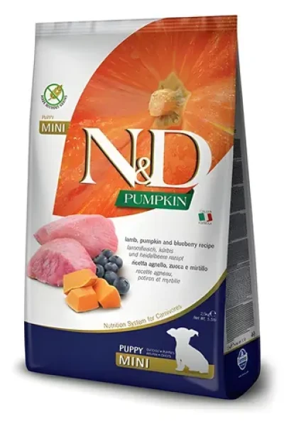 Farmina ND Pumpkin Mini Puppy 2,5 kg / Granule pro psy / štěňata malých plemen / jehněčí / bez obilovin (PND025850S)