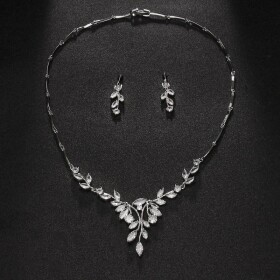 Souprava šperků Swarovski Elements Marcy, Bílá/čirá 44 cm