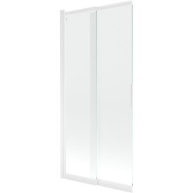 MEXEN - Fox vanová zástěna 2-křídlová posuvná 85 x 150, transparent, bílá 891-085-002-20-00