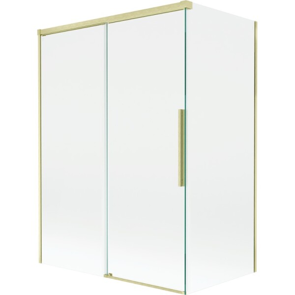 MEXEN/S - Rox vanová zástěna 2-křídlová posuvná 120 + 70 x 150, transparent, zlatá kartáčovaná 8C9-120-070-55-00