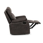 TV a relaxační křeslo s manuálním ovládáním, potah coffee látka v dekoru vintage