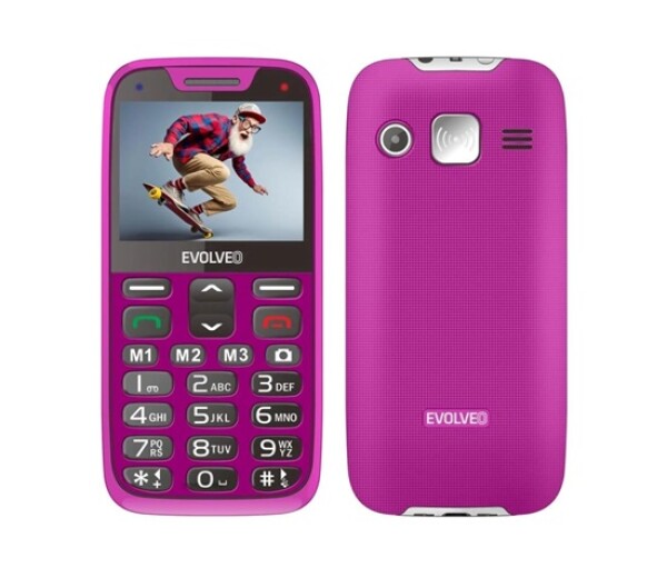 EVOLVEO EasyPhone XR, mobilní telefon pro seniory s nabíjecím stojánkem, růžová EDF_547142