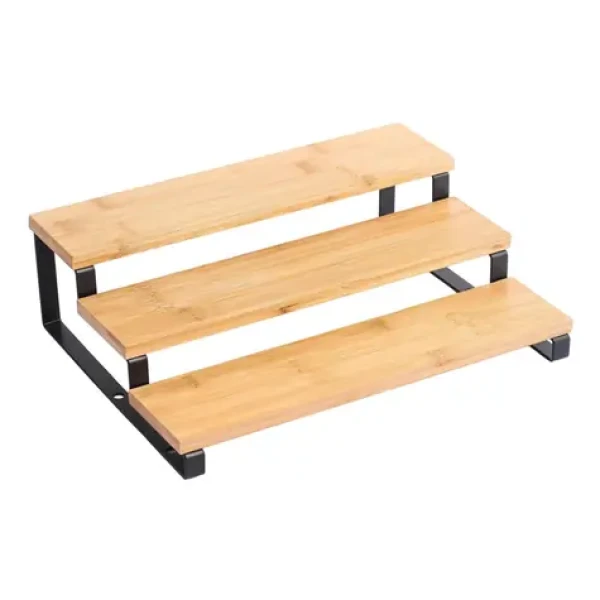 MSV ELIE organizér na kořenky 3 poličky černá ocel / bambus (3700703996170)