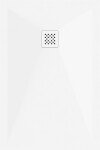 MEXEN/S - Stone+ obdélníková sprchová vanička 90 x 80, bílá, mřížka bílá 44108090-W