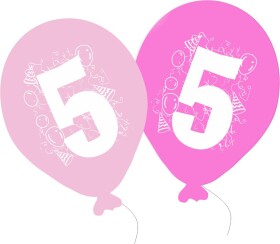 Balonky narozeniny 5ks s číslem 5 pro holky balonky.cz Balonky narozeniny 5ks s číslem 5 pro holky balonky.cz