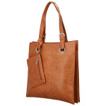 Módní dámská koženková kabelka na rameno Paytona, hnědá