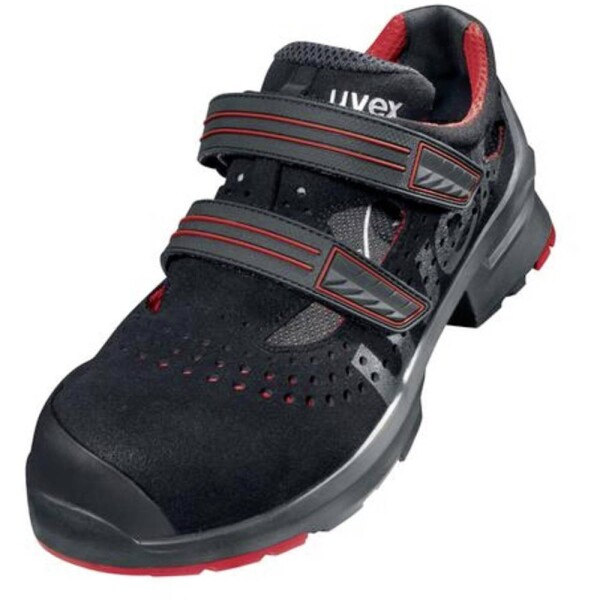 Uvex 1 8536241 ESD bezpečnostní sandále S1P, velikost (EU) 41, červená/černá, 1 pár