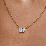 ELENYS Duo Stone – pozlacený náhrdelník 18K žluté zlato Délka: 45+5 cm / max. 50 cm