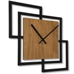 DumDekorace SQUARES , dřevěné nástěnné hodiny 40 cm