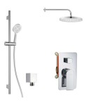 Kielle - Vega Sprchový set s baterií pod omítku, pro 2 spotřebiče, s příslušenstvím EcoSpare a tělesem, chrom 20618SP50