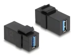 DeLock Keystone modul USB 3.0 A - USB 3.0 A černá / Redukce / samice/samice / plochý / 2 ks (87831)