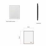 Erga Samira, LED zrcadlo 60x80cm v černém rámu, 2185 lm, 3 barvy světla, přední/zadní osvětlení, ERG-V01-SAMIRA-6080-BK