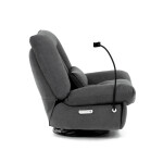 Polohovací křeslo, elektrické zabudované ovládání, šedá, látka, TV-7089 GREY2