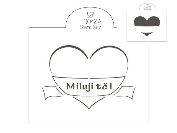 Stencil Srdce Miluji tě (2 ks)