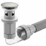 REA - Umyvadlový sifon s univerzální výpustí click-clack Flow Brush Nickel REA-A9495