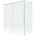 MEXEN/S - Rox L vanová zástěna 2-křídlová posuvná 140 + 70 x 150, transparent, bílá 8C9L-140-070-20-00