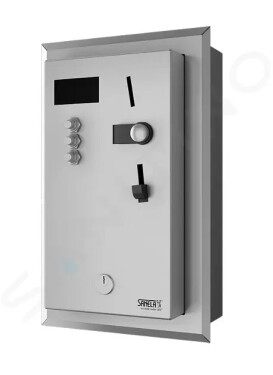 SANELA - Nerezové příslušenství Vestavný mincovní automat pro 4-12 sprch, interaktivní ovládání SLZA 02NZ