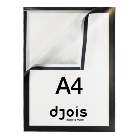 Djois samolepicí rámeček s kapsou - Magneto PRO, A4, PP, černá, 5 ks