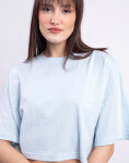 Tričko Organic Basics True Boxy Crop Tee Light Blue