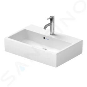 DURAVIT - Vero Air Umyvadlo 600x400 mm, s přepadem, otvor pro baterii, WonderGliss, bílá 23686000001