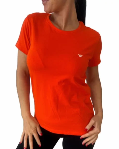 Dámské bavlněné triko Emporio Armani EW000408 AF19023 korálová