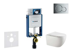GEBERIT - Kombifix Set předstěnové instalace, klozetu Gaia a sedátka softclose, tlačítko Sigma01, lesklý chrom SANI15CA1122