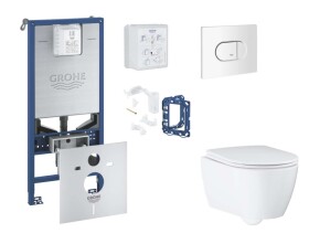 GROHE - Rapid SLX Set předstěnové instalace, klozetu, sedátka SoftClose, tlačítka Arena Cosmopolitan a sady pro vhazování tablet, alpská bílá SANI11BB3144