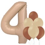 Balónek číslo 4 cappuccino 66 cm la griseo Balónek číslo 4 cappuccino 66 cm la griseo