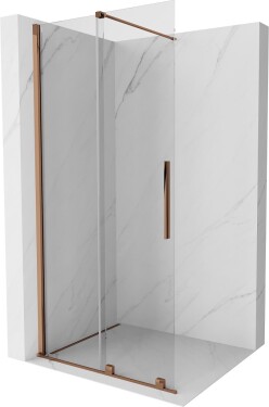 MEXEN/S - Velar posuvné sprchové dveře Walk-in 80 cm, transparent, růžové zlato 871-080-000-03-60