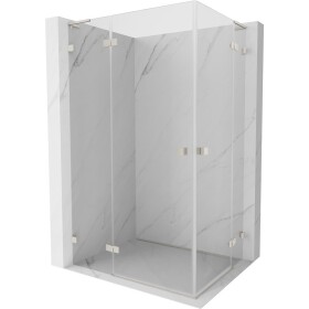MEXEN/S - Lunar L Duo sprchový kout dveře křídlové 105 x 90 cm, transparent, nikl kartáčovaný 834L-105L-090P-97-00