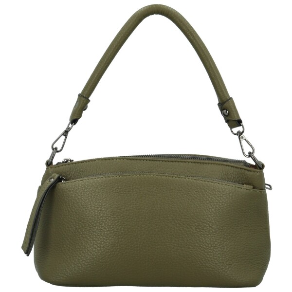 Stylová dámská koženková kabelka na rameno Trixi, tmavě zelená